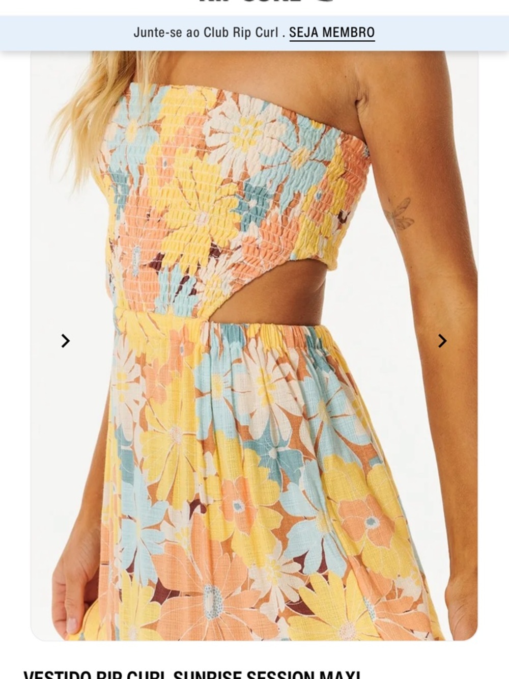 RipCurl sunrise session floral strapless sundress - Picture 4 of 12